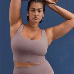 ThirdLove Sports Bra Lined Workout Crop Top Grey Purple Medium